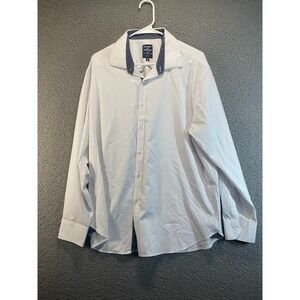 Society of Threads, Men's White Dress Shirt with Blue Details  XL